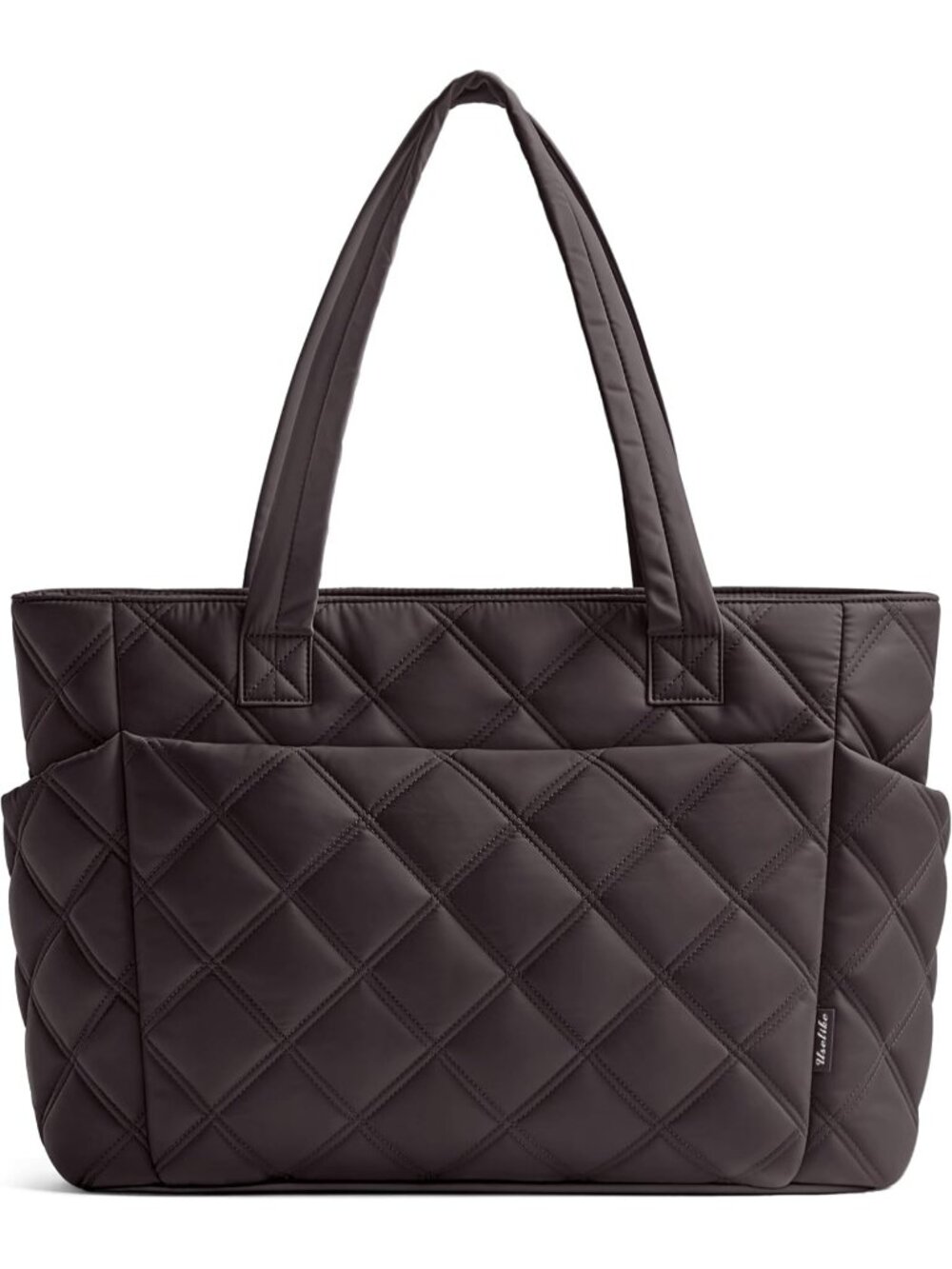 👜Women's Dark Brown Puffer Tote Bags Lightweight Quilted Work For Travel